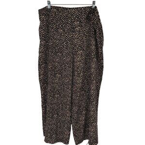 Coldwater creek Womens Polka Dot Print Palazzo Pants Size 18 ankle Black beige